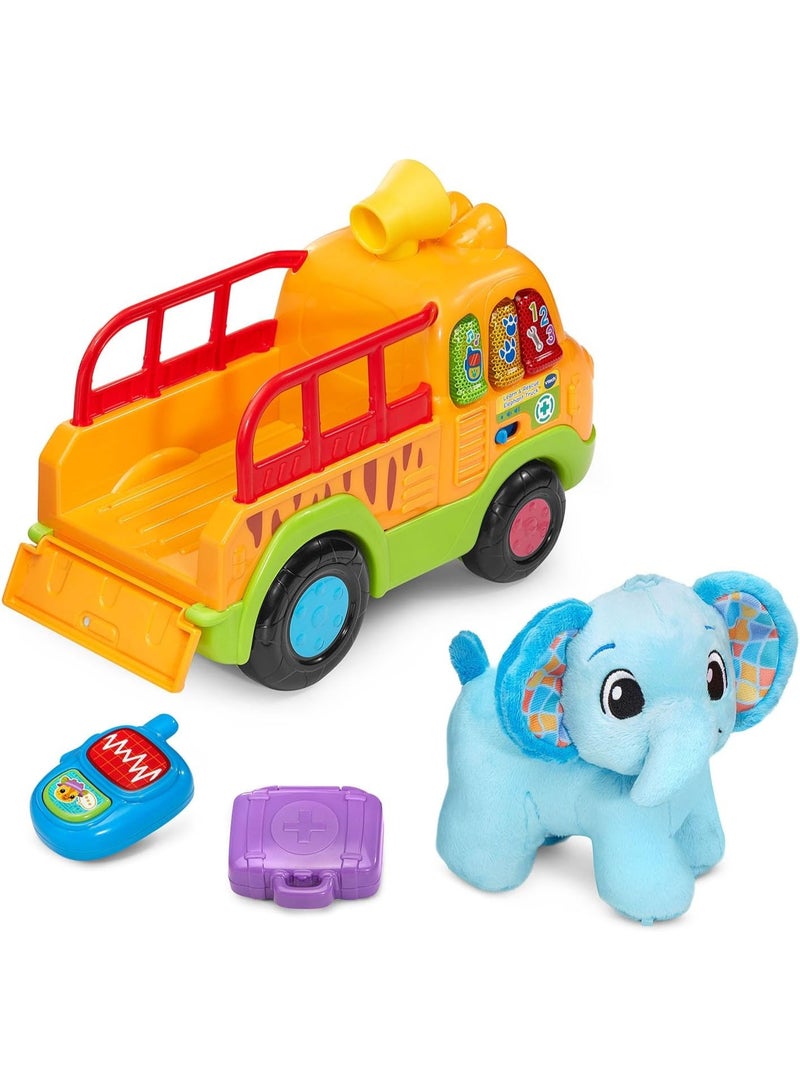 VTech Learn and Rescue Elephant Truck, Pull Toy with Plush Elephant - Image 3