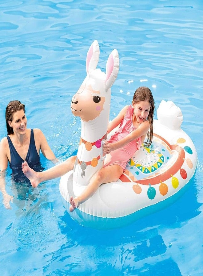 VWretails cute lama ride-on swimming float inflatable for kids & adults with less water swim all ages play relaxation parties gatherings beach lake easy to clean(Multicolor) - Image 3