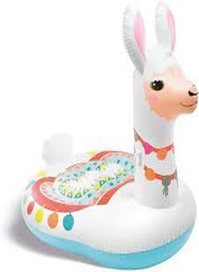 VWretails cute lama ride-on swimming float inflatable for kids & adults with less water swim all ages play relaxation parties gatherings beach lake easy to clean(Multicolor) - Image 2