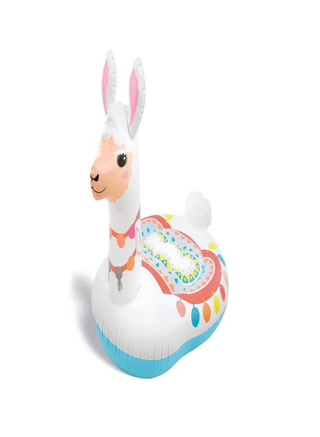 VWretails cute lama ride-on swimming float inflatable for kids & adults with less water swim all ages play relaxation parties gatherings beach lake easy to clean(Multicolor) - Image 1