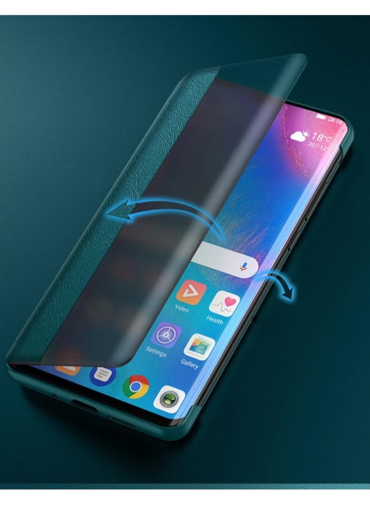 general Flip Smart Leather Case Compatible with Honor 500 Pro 5G, Clear View Window Magnetic Slim Shockproof Protective Cover for Honor 500 Pro - Image 2