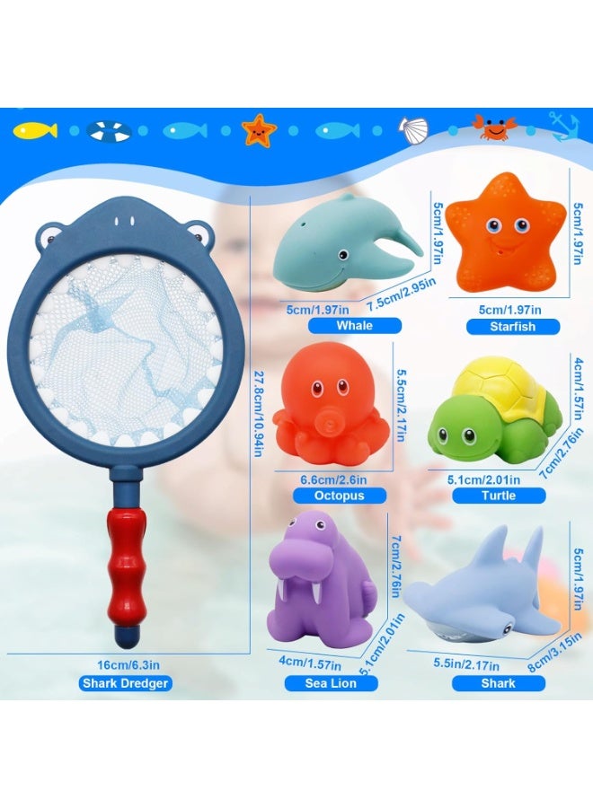 Soofam ألعاب استحمام الأطفال 7 قطع، ألعاب استحمام حيوانات عائمة، لعبة بركة، ألعاب حمام للأولاد والبنات، لعبة استحمام للأطفال الصغار 1 2 3 4 5 سنوات - Image 2