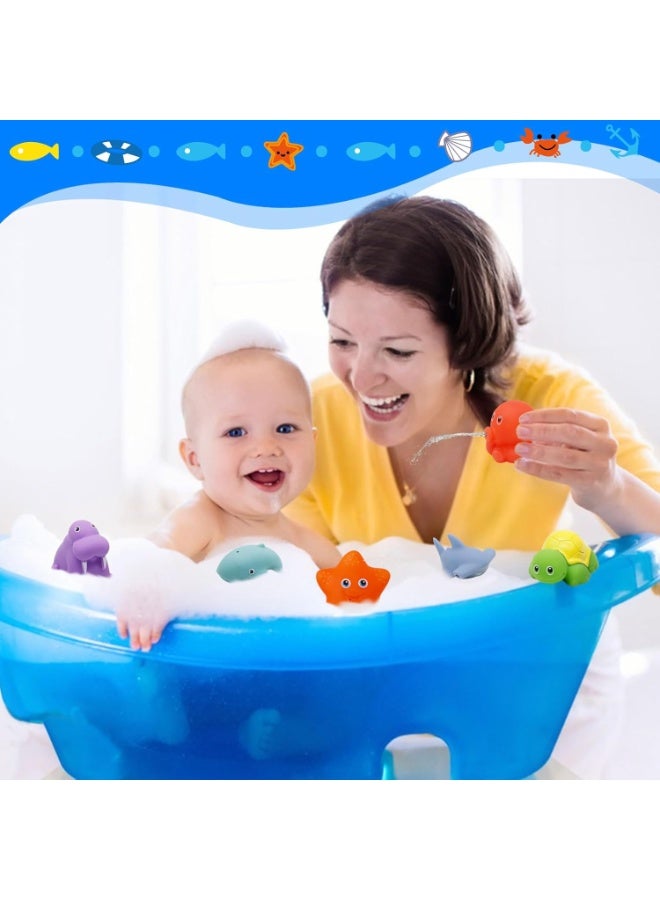 Soofam ألعاب استحمام الأطفال 7 قطع، ألعاب استحمام حيوانات عائمة، لعبة بركة، ألعاب حمام للأولاد والبنات، لعبة استحمام للأطفال الصغار 1 2 3 4 5 سنوات - Image 5