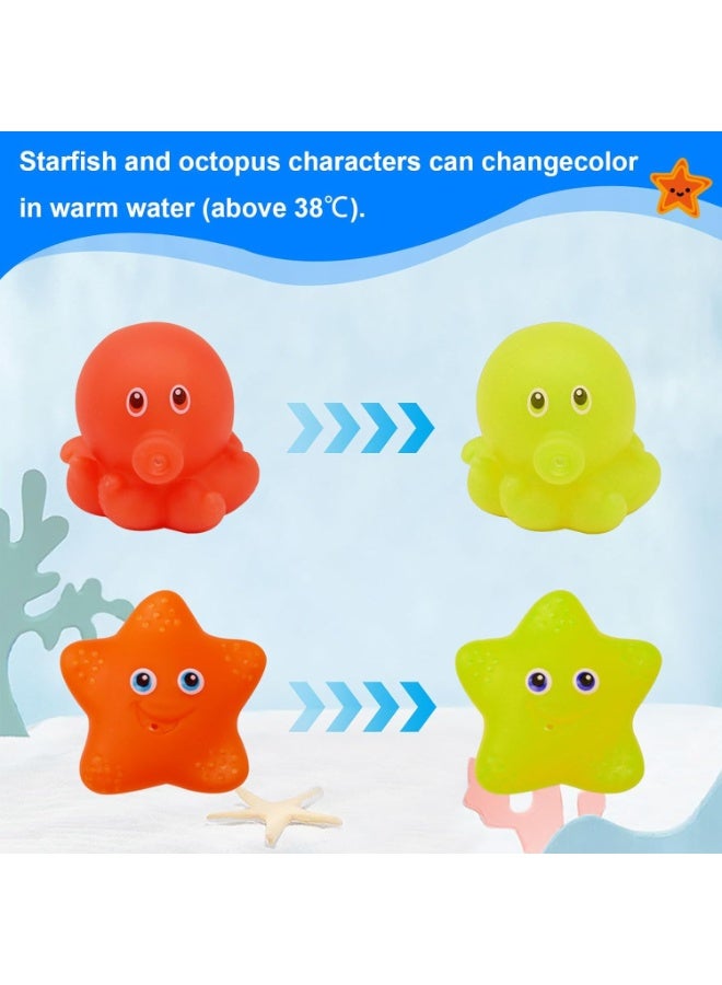 Soofam ألعاب استحمام الأطفال 7 قطع، ألعاب استحمام حيوانات عائمة، لعبة بركة، ألعاب حمام للأولاد والبنات، لعبة استحمام للأطفال الصغار 1 2 3 4 5 سنوات - Image 3