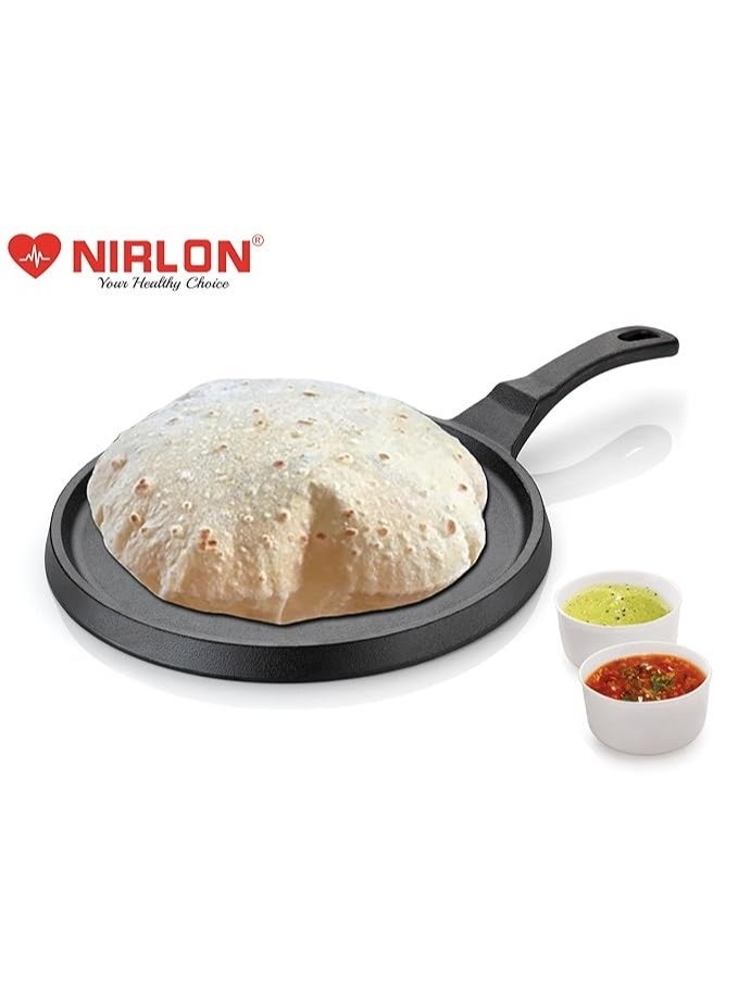 NIRLON Pre-Seasoned Cast Iron Tawa for Dosa/Chapathi Pan with Long Handle | 25cm| Gas & Induction Stove-Friendly | Naturally Nonstick, 100% Pure & Toxin-Free, No Chemical Coating - Image 2