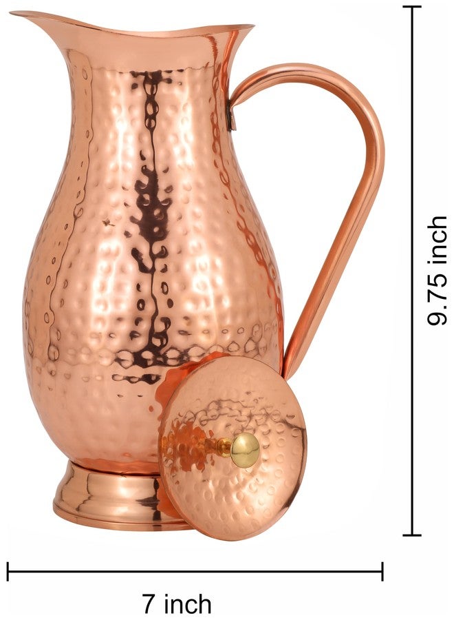 Kitchen Science Large Pure Copper Pitcher 70 oz (2000 ml) with 2 Stylish Tumblers – Ayurvedic Copper Water Jug Set, 100% Pure Copper Vessel, Durable, Leak-Resistant & Premium Finish - Image 4