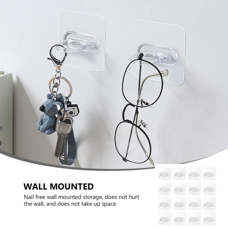 16 Pcs White Adhesive Wall Hooks for Bathroom Kitchen Door Storage Organizer - Image 5
