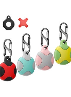 Case for Apple AirTag with Keychain Ring, 4 Pack Silicone Waterproof Anti-Scratch Protective Tracker Cover Compatible AirTags Pets, Keys, Luggage, Backpacks (Multiple Colours)