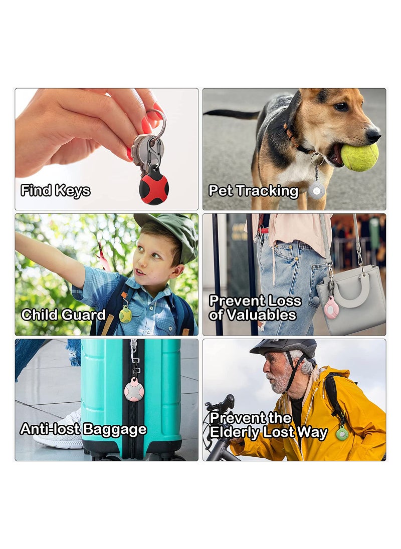 SYOSI - Case for Apple AirTag with Keychain Ring, 4 Pack Silicone Waterproof Anti-Scratch Protective Tracker Cover Compatible AirTags Pets, Keys, Luggage, Backpacks (Multiple Colours) - Image 1