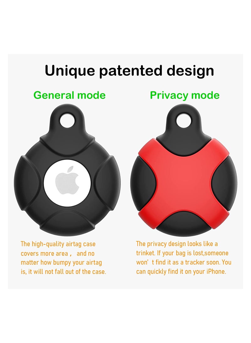 SYOSI - Case for Apple AirTag with Keychain Ring, 4 Pack Silicone Waterproof Anti-Scratch Protective Tracker Cover Compatible AirTags Pets, Keys, Luggage, Backpacks (Multiple Colours) - Image 1