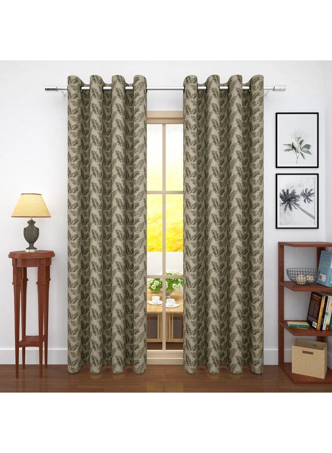 Story@Home Story@Home Room Darkening Long Door Curtains 9 Feet Set of 2 | Leaf Design Door Curtain | Thermal Insulated Curtains | Curtains for Living Room | (116 x 275 cm, Brown) | Perfect for Home Decor - Image 4