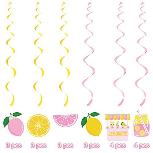 K KUMEED 20Pcs Lemon Hanging Swirl Decorations Citrus Lemonade Party Hanging Decor for Lemonade Baby Shower Citrus Lime Birthday Party Summer Fruit Party Decor Celling Home Office Decor - Image 5