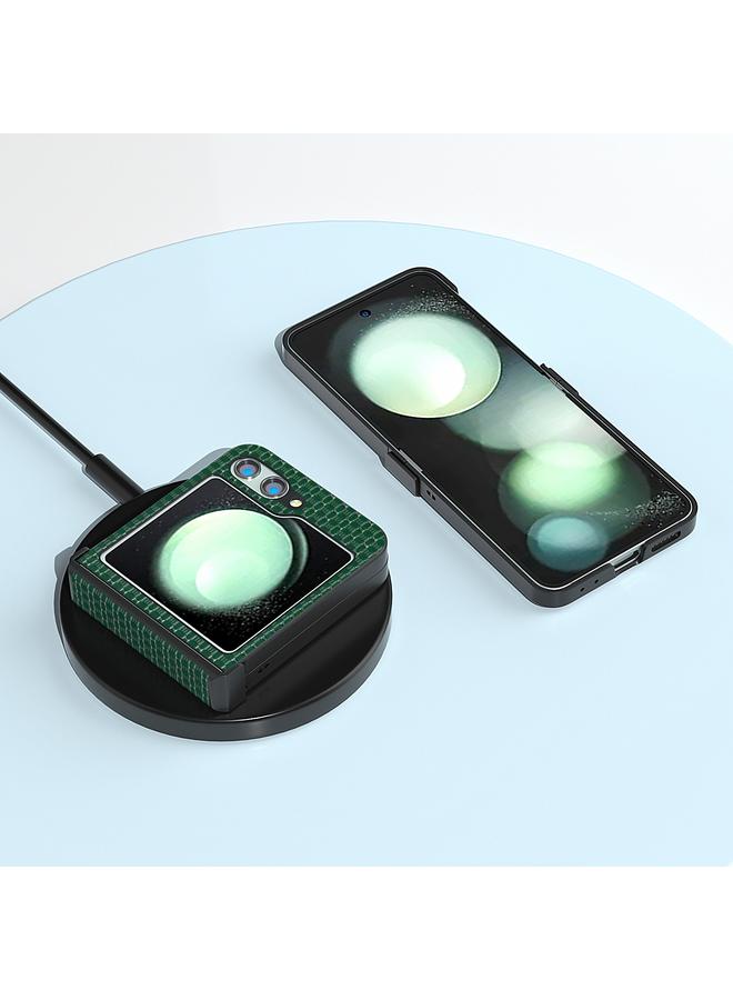 اس-توب جراب لهاتف Samsung Galaxy Z Flip5 من ABEEL Hinge مصنوع من الجلد الأصلي الفاخر - Image 4