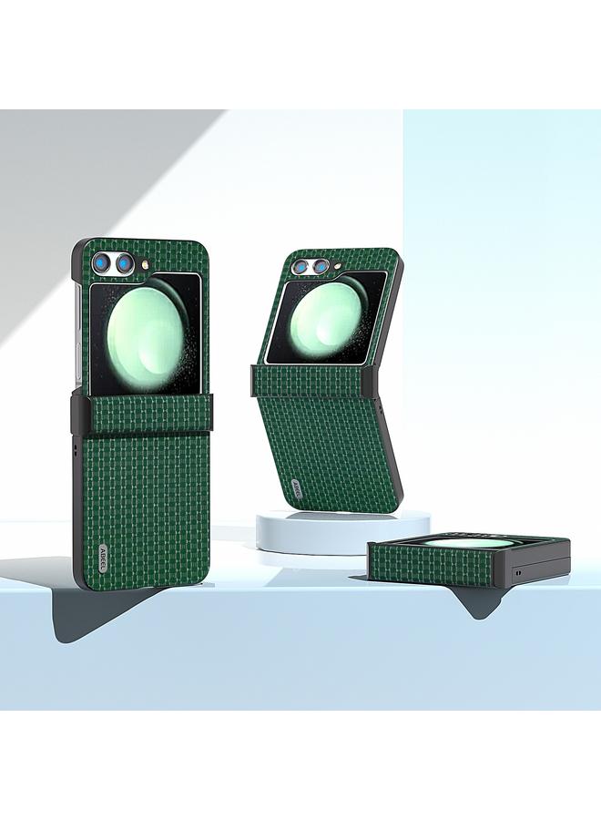 اس-توب جراب لهاتف Samsung Galaxy Z Flip5 من ABEEL Hinge مصنوع من الجلد الأصلي الفاخر - Image 2