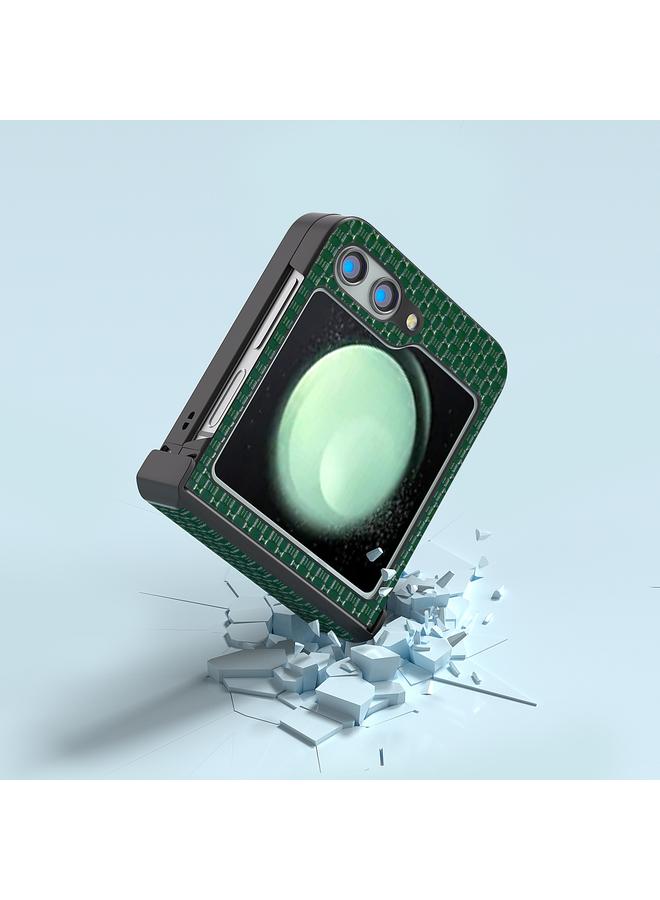 اس-توب جراب لهاتف Samsung Galaxy Z Flip5 من ABEEL Hinge مصنوع من الجلد الأصلي الفاخر - Image 5