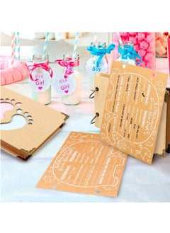 Excefore 40Pcs Advice Cards Baby Shower, Baby Prediction Cards for Shower Baby Reveal Games, Baby Shower Games Elephant New Parent Message Advice Book  - Image 5