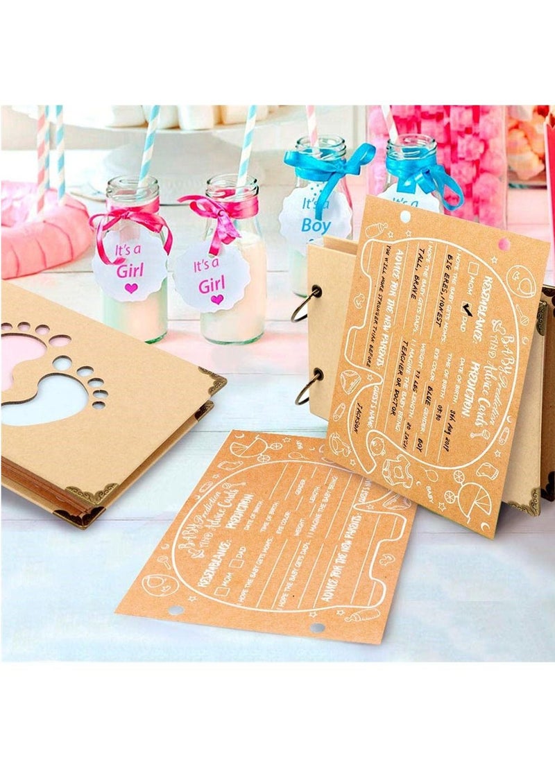 Excefore 40Pcs Advice Cards Baby Shower, Baby Prediction Cards for Shower Baby Reveal Games, Baby Shower Games Elephant New Parent Message Advice Book  - Image 5