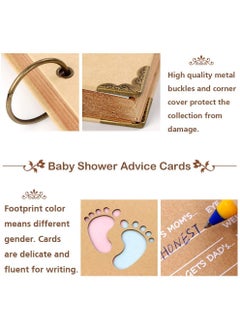 Excefore 40Pcs Advice Cards Baby Shower, Baby Prediction Cards for Shower Baby Reveal Games, Baby Shower Games Elephant New Parent Message Advice Book  - Image 4