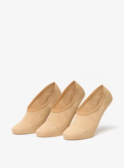 فلورا بيلا من شو إكسبرس Women Textured No Show Socks - Set of 3