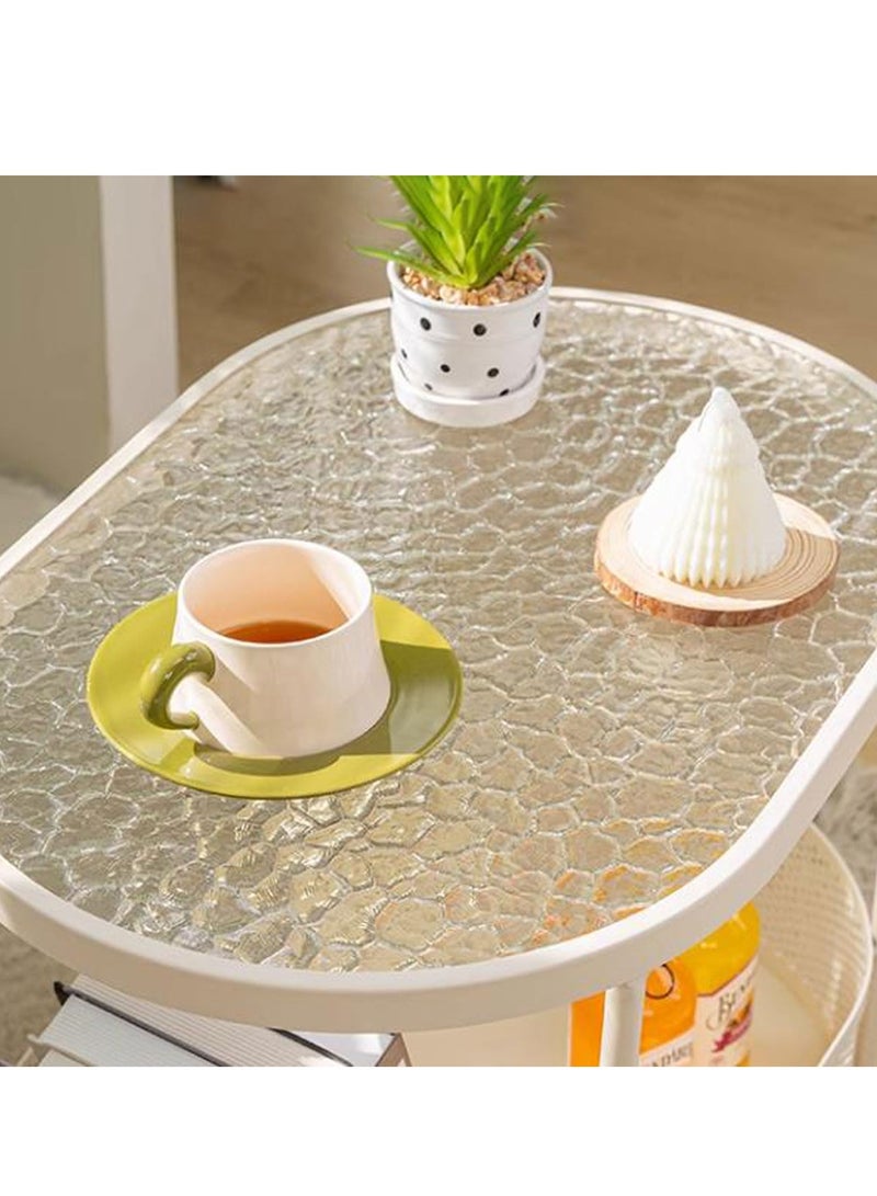 شو وو طاولات قهوة، طاولة جانبية للأريكة، طاولة دوارة، عربة، طاولات جانبية للسرير، طاولات كتب، سلة تخزين فواكه وخضراوات، طاولة ديكور للأثاث، رف تخزين، لون أبيض، 60 سم. - Image 5