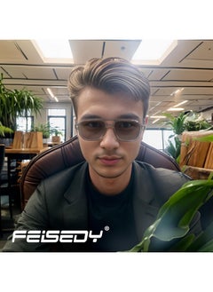 FEISEDY Retro Square Aviator Sunglasses Women Men 70S Vintage Rectangle Uv400 Sun Glasses B9120  - Image 2
