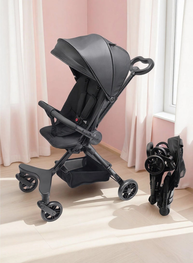 EASY FUTURE Two-way Ultra Lightweight Foldable Travel Stroller with Foldable Gear for Airplane Adjustable Canopy Foldable Storage Basket and Multi Position Reclining Seat NO.1101 - Image 1