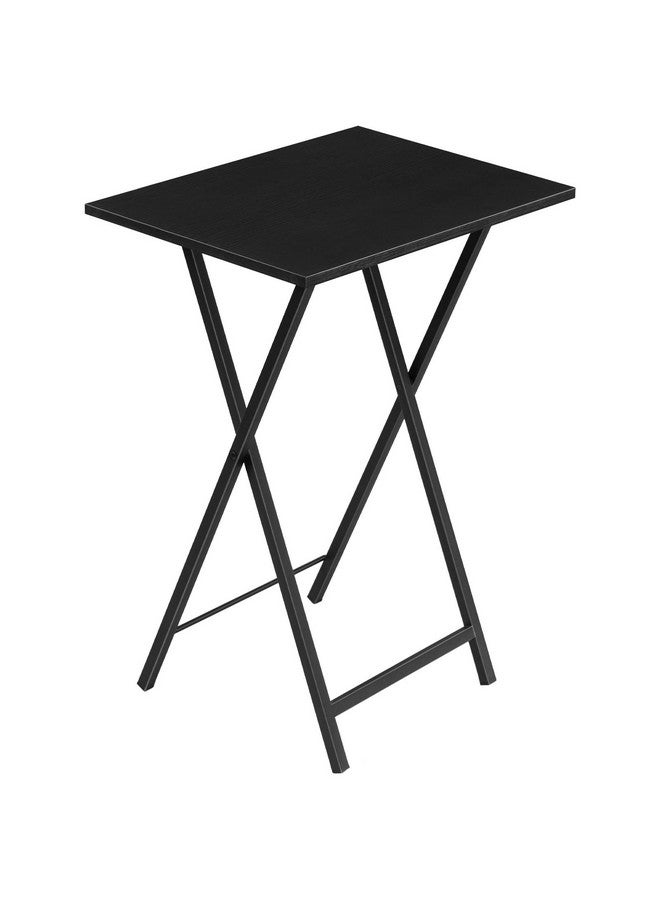 HOOBRO Folding TV Tray Table, Stable Snack Table for Small Space, Portable Sofa Side Table, Easy Assembly and Storage, Ideal for Snacks and Meals in Living Room, Black BK15BZ01 - Image 1