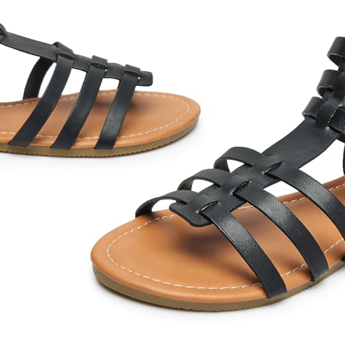 Trary Women's Sandal, Comfortable Gladiator Sandals Ankle Strap Flats Sandalias Para Mujer Beach Sandals Wide Width Open Toe Cross Strappy Sandals for Women Dressy Summer - Image 2