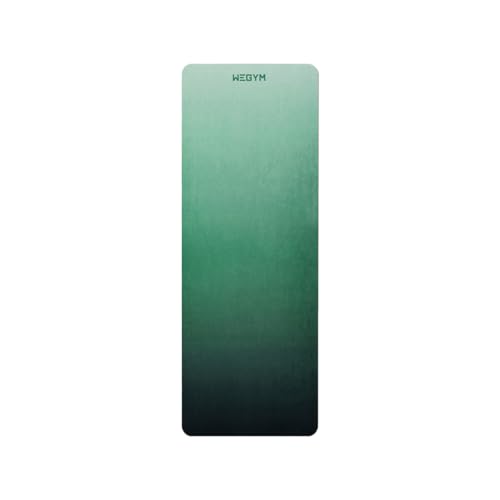 WeGym Yoga Mat, 4mm Cushioned Exercise Mat for Yoga, Pilates, Home Workouts - Anti Slip Polyester Suede Yoga Mat with Carrying Strap, Jade Ombre - Image 1