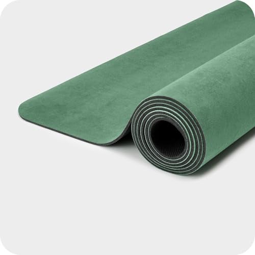 WeGym Yoga Mat, 4mm Cushioned Exercise Mat for Yoga, Pilates, Home Workouts - Anti Slip Polyester Suede Yoga Mat with Carrying Strap, Jade Ombre - Image 3