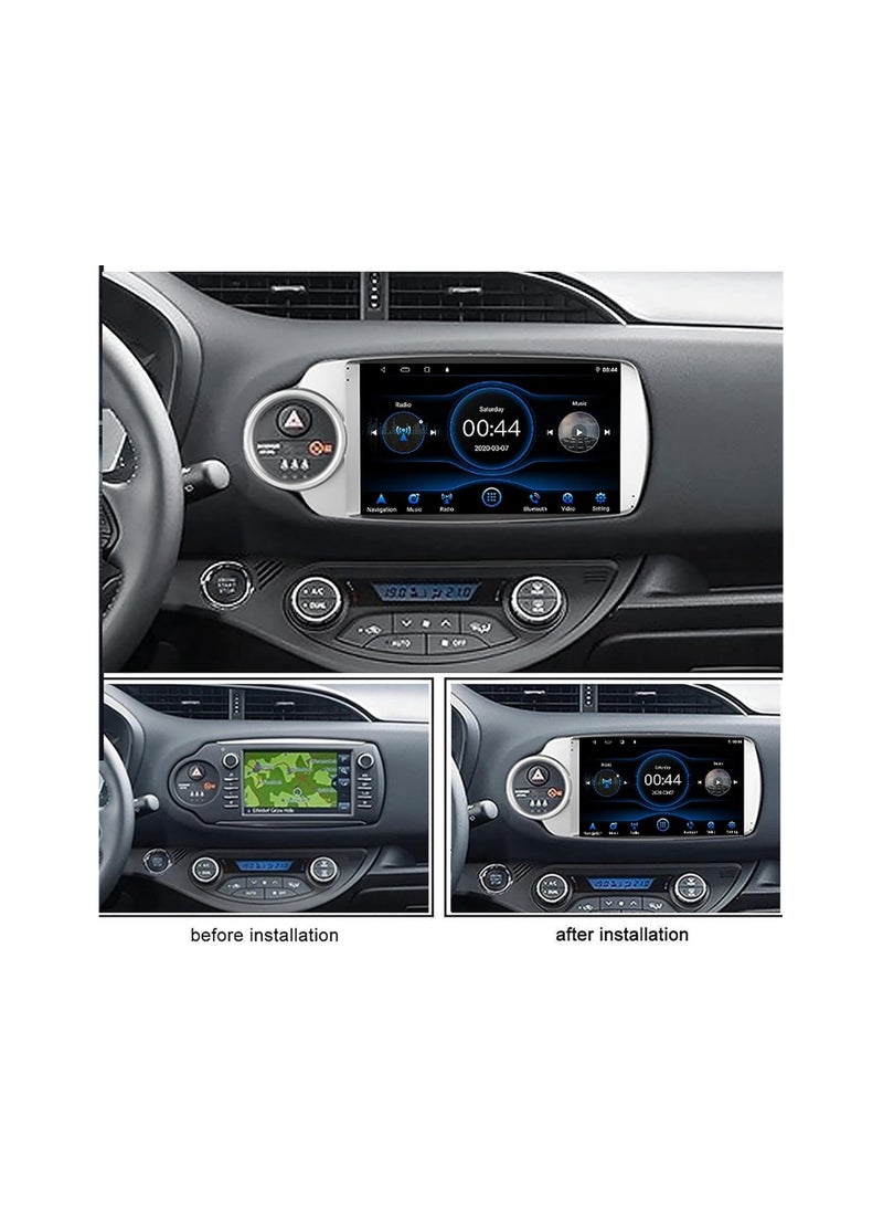 Android Car Stereo for Toyota Yaris 2011 2012 2013 2014 2GB RAM 32GB ROM 9 Inch Support Apple Carplay, MirrorLink WiFi BT, IPS Touch Screen with Backup Camera Included