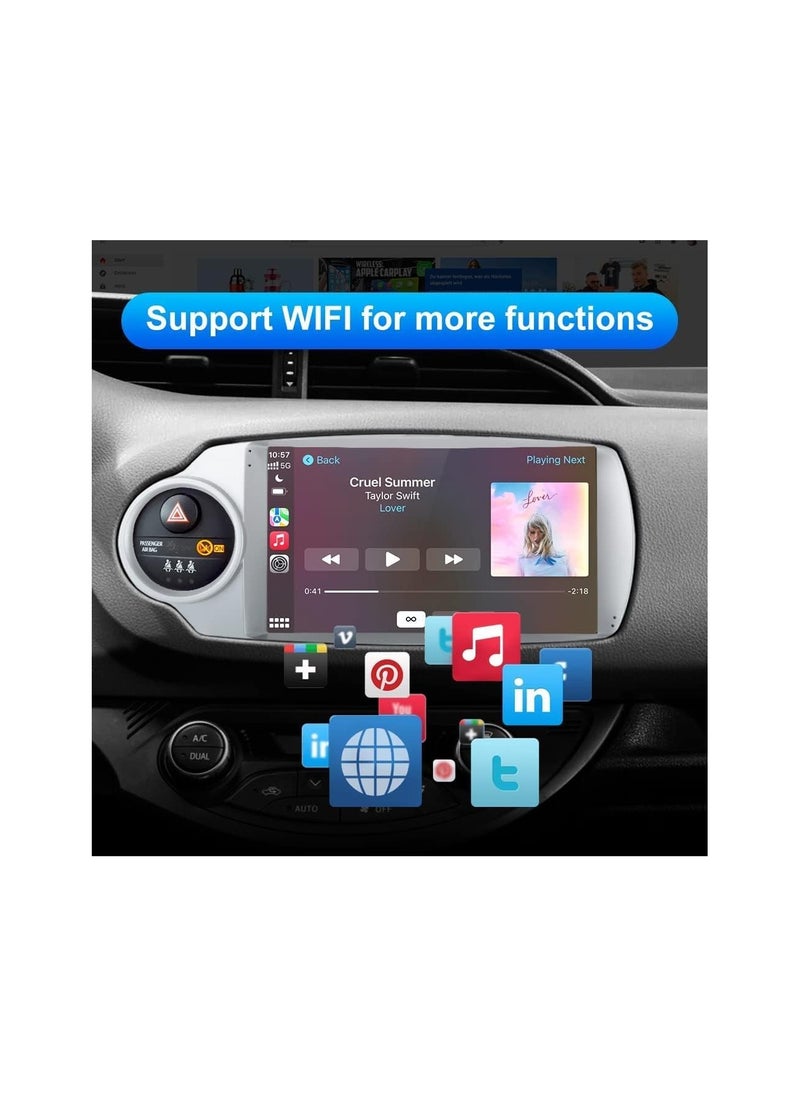 Android Car Stereo for Toyota Yaris 2011 2012 2013 2014 2GB RAM 32GB ROM 9 Inch Support Apple Carplay, MirrorLink WiFi BT, IPS Touch Screen with Backup Camera Included