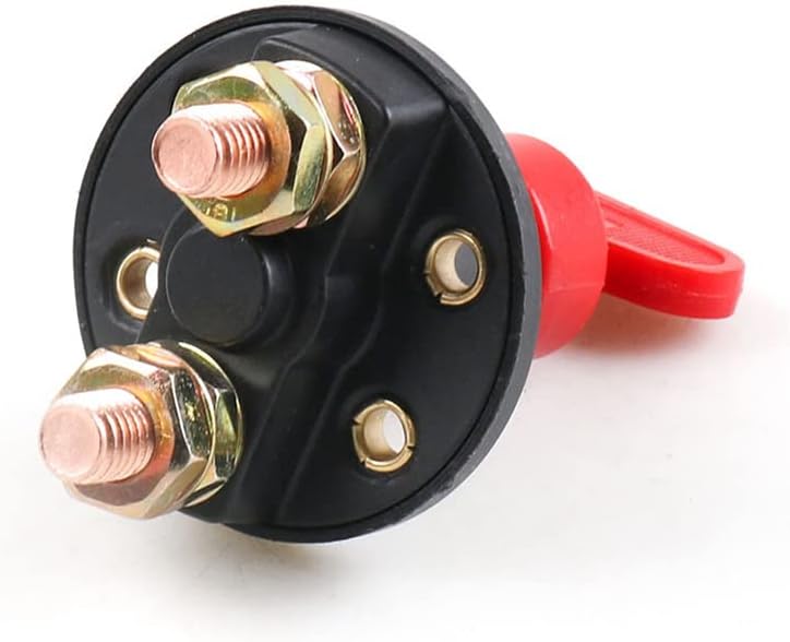 woobles Battery Disconnect Switch for Car, 12V 24V Emergency Power Kill Disconnect Battery Cut Off Shut Off Kill Switch With1 Key and A Cover for Marine Car Boat Rv ATV - Image 3