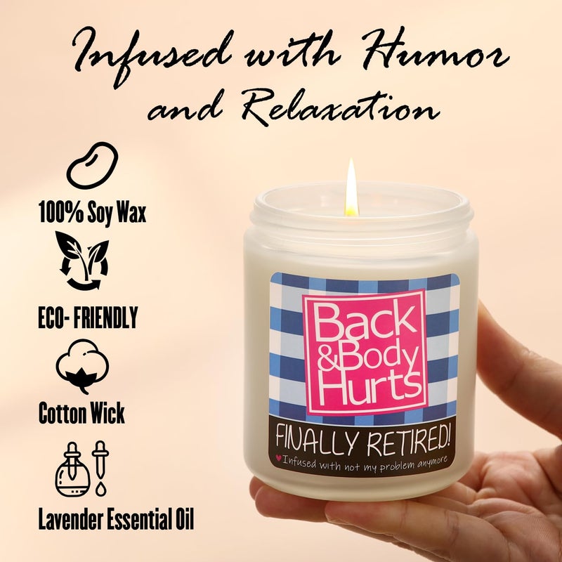 Bzelkry Retirement Gifts for Women Men - Lavender Scented Candle, Funny Retiring Farewell Gifts for Coworkers, Boss, Friends, Teacher, Family, Natural Soy Candles - Image 5