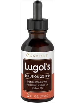 CARLYLE Lugols Iodine 2 Percent 2 fl oz | Potassium Iodide and Iodine Solution 2% Liquid Drops  - Image 1