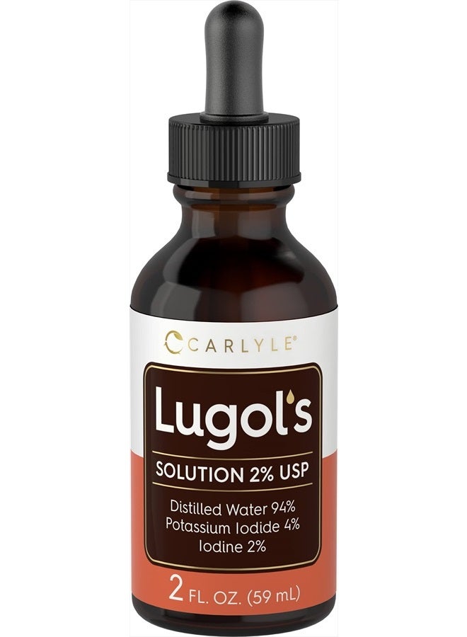 CARLYLE Lugols Iodine 2 Percent 2 fl oz | Potassium Iodide and Iodine Solution 2% Liquid Drops  - Image 1