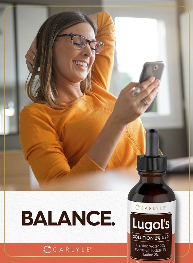 Lugols Iodine 2 Percent 2 fl oz | Potassium Iodide and Iodine Solution 2% Liquid Drops