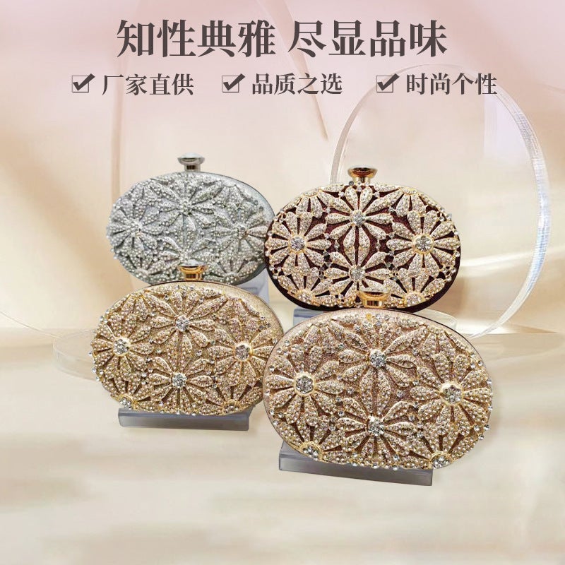 New Fashion Handheld Evening Bag Diamond-Encrusted Sunflower Bag Women'S Dress Evening Bag Banquet Women'S Bag - Image 2