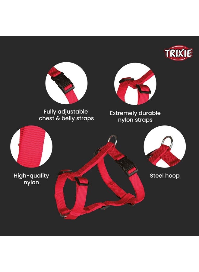 Trixie Classic H-Harness for Dogs | Made Nylon, Lightweight and Fully Adjustable Straps | Great Alternative to a Collar and Lead When Walking Your Pet - (40-65 cm/15 mm, S-M) Red - Image 4