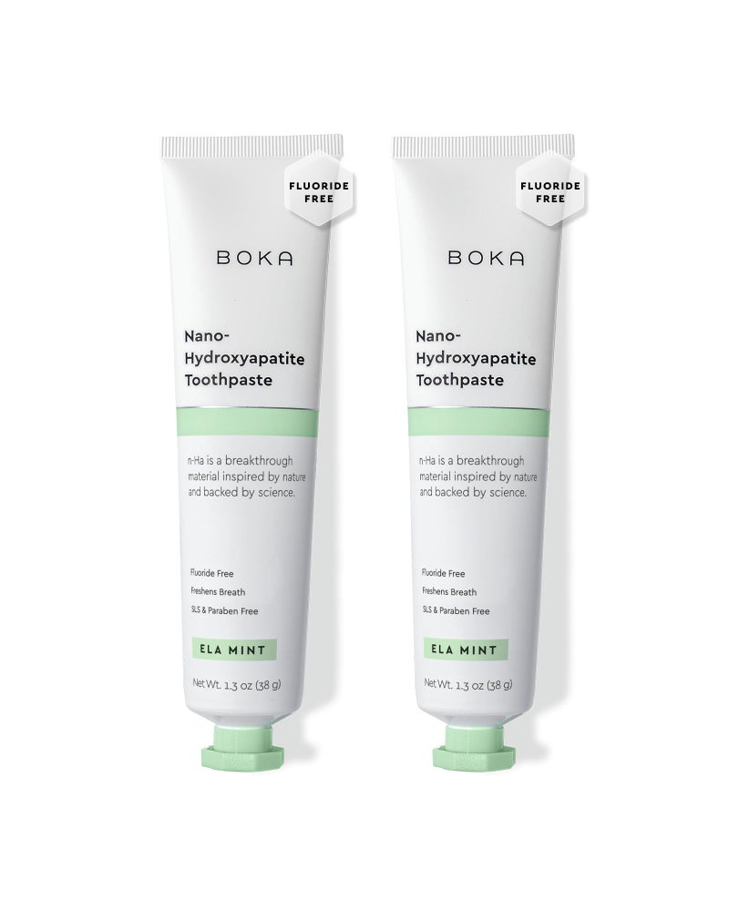 Boka Fluoride Free Toothpaste, Nano Hydroxyapatite Toothpaste, Appropriate for Sensitive Teeth - for Adult Oral Care - Ela Mint Flavor, 1.3 Fl Oz 2Pk US Manufactured - Image 1