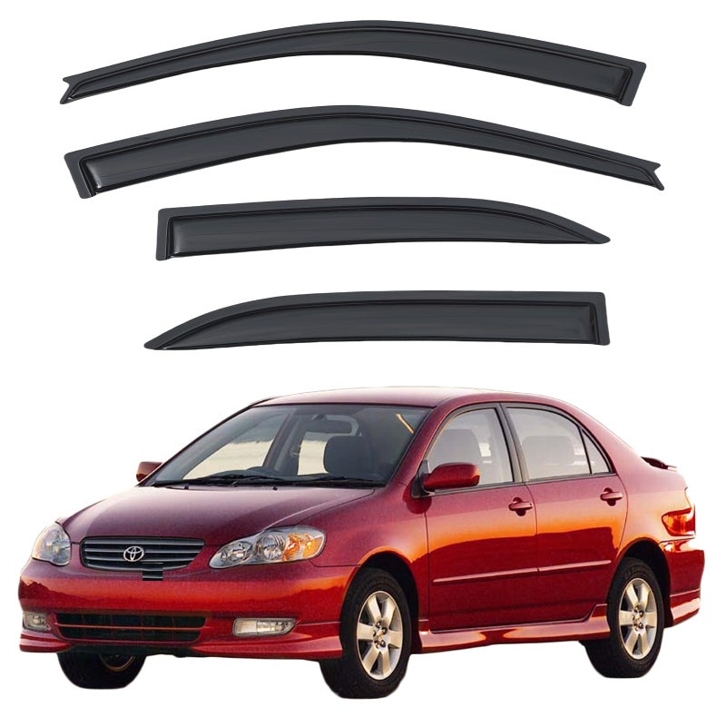 Aumivoron Rain Guards Compatible with 20032008 Toyota Corolla Acrylic Slim Style Window Visor Rain Guard Side Window Deector for Toyota Corolla Accessories 4 Pieces 2004 2005 2006 2007 - Image 3