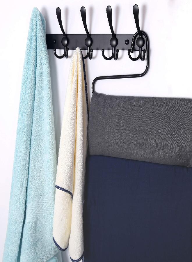 Dseap Coat Rack Wall Mounted - 5 Tri Hooks, Heavy Duty, Stainless Steel, Metal Coat Hook Rail for Coat Hat Towel Purse Robes Mudroom Bathroom Entryway,Black - Image 2