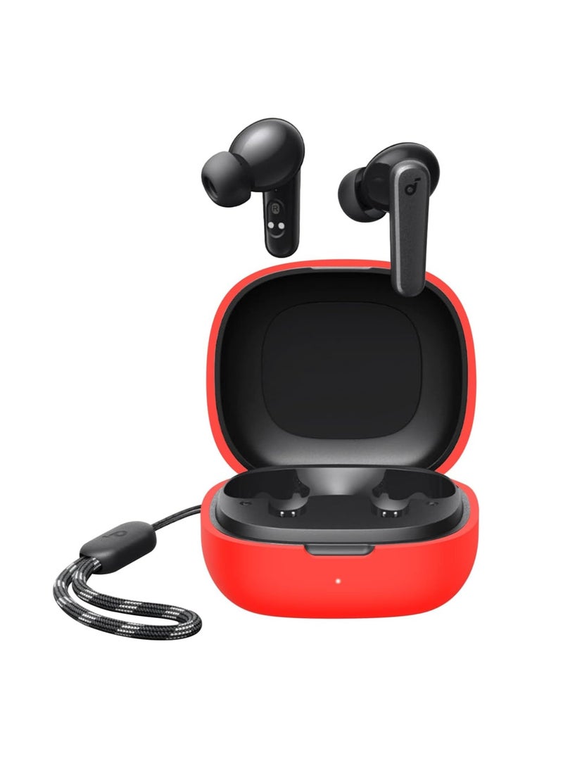 غطاء حماية من السيليكون متوافق مع Anker Soundcore R50i وAnker Soundcore P20i غطاء حماية محمول مع سلسلة مفاتيح (أحمر) - Image 1