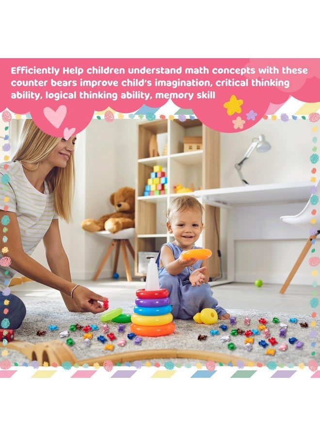 Noveread 500 Pcs Mini Colored Bears Counters 0.62 Inch Rainbow Classification Sorting Bears Color Plastic Counting for Age 6+ Family Preschool Learning Toys, 10 Color - Image 5