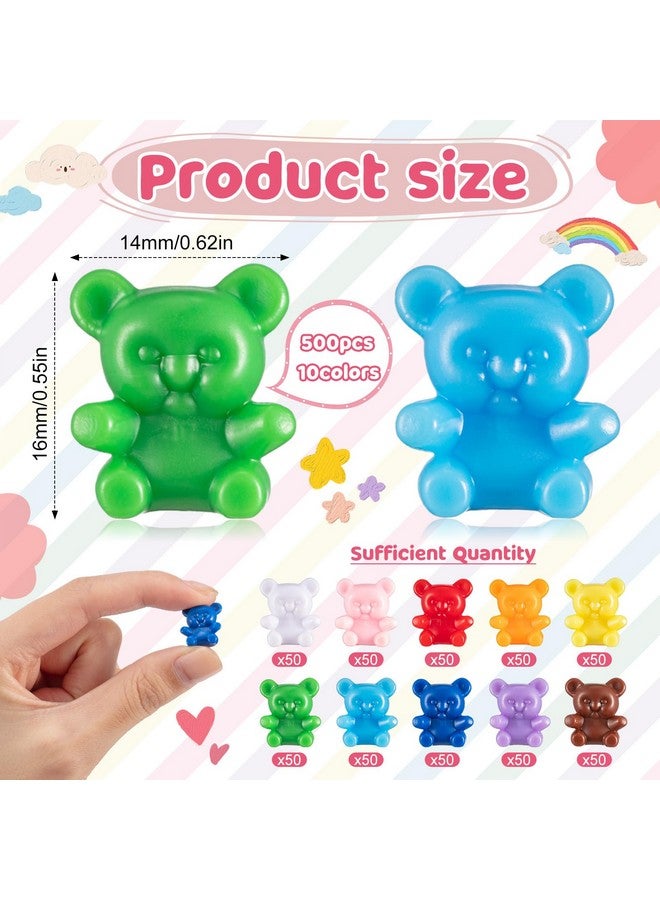 Noveread 500 Pcs Mini Colored Bears Counters 0.62 Inch Rainbow Classification Sorting Bears Color Plastic Counting for Age 6+ Family Preschool Learning Toys, 10 Color - Image 2