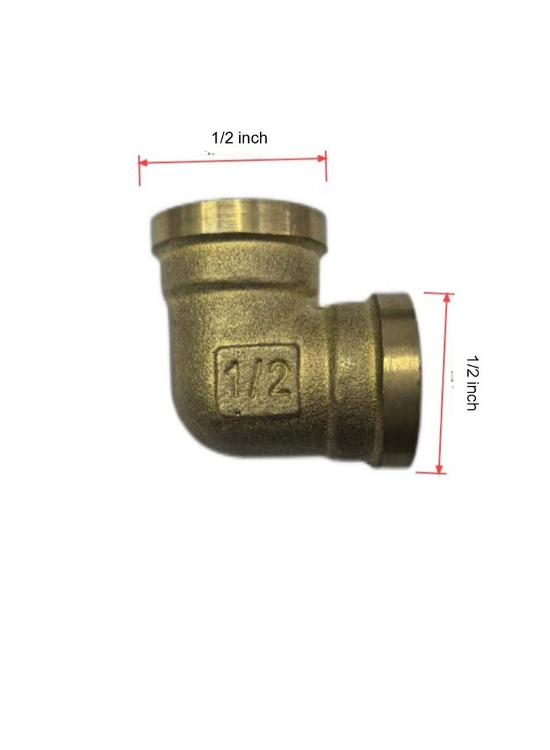 GA  2 Pcs set,  Brass Female Elbow 1/2 inch-1 inch Brass Plumbing Fittings Set, High-Purity Copper Alloy, BSPT Thread Standard, - Image 2