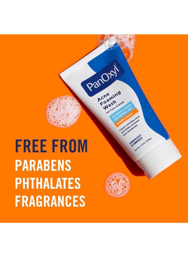 PanOxyl Acne Foaming Wash, Peroxide 10% Maximum Strength 5.5 Oz  -Value Pack of 3 - Image 4