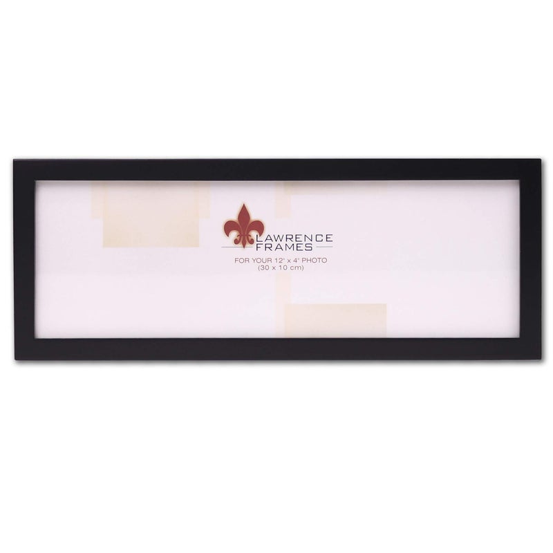 Lawrence Frames Standard Wood Picture Frame 4x12 Black