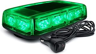 Xprite 12" Green LED Rooftop Mini Strobe Light Bar Magnetic Mount Emergency Safety Warning Caution Flashing Beacon - Image 1
