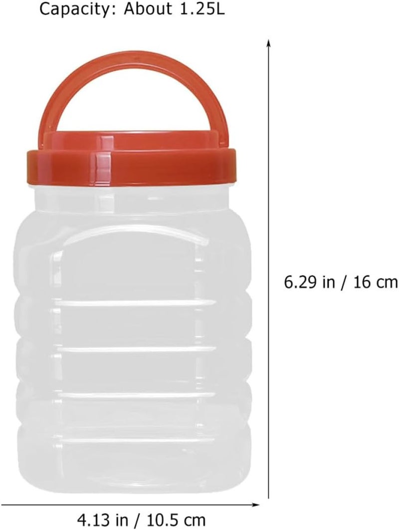 Square Airtight Honey Jars 1.25l Wide Mouth Food Storage Containers with Lids, Kitchen Storage Jars for Jam, Pickles, and Liquid, 2pcs - Image 2